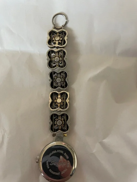 Silver-Tone Floral Link Watch with Pink Stones - Brighton Style! - Picture 9 of 9